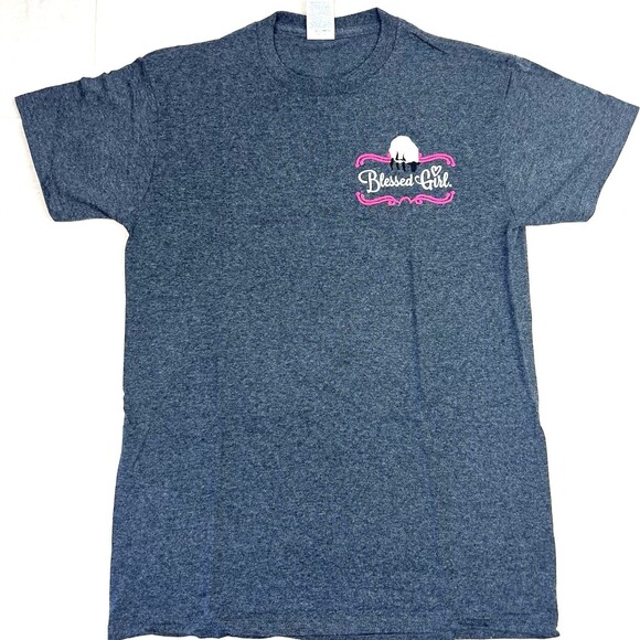 Blessed Girl Tops - Blessed Girl "Walk by Faith Not By Sight 2 Cor 5:7' Gray Womens T-Shirt Size S